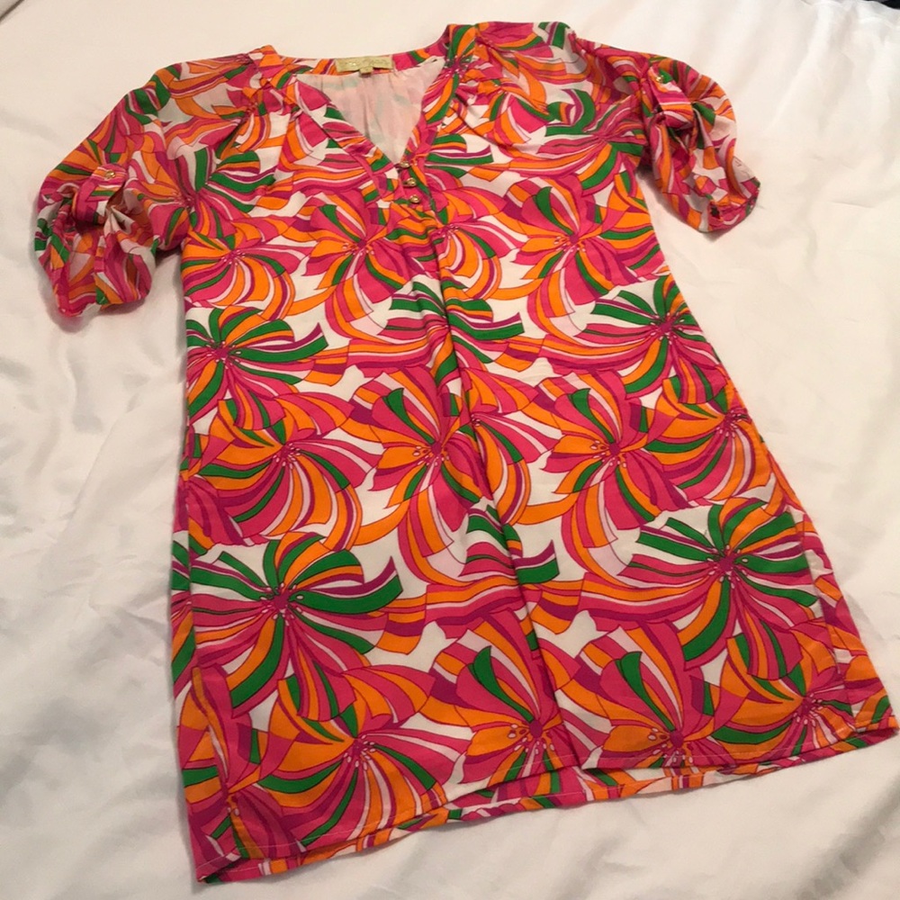 Britt Ryan shift dress with gold button detail